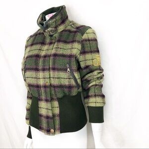 𝅺bnwt-cimarron HauteCouture Paris PlaidBomber Jckt